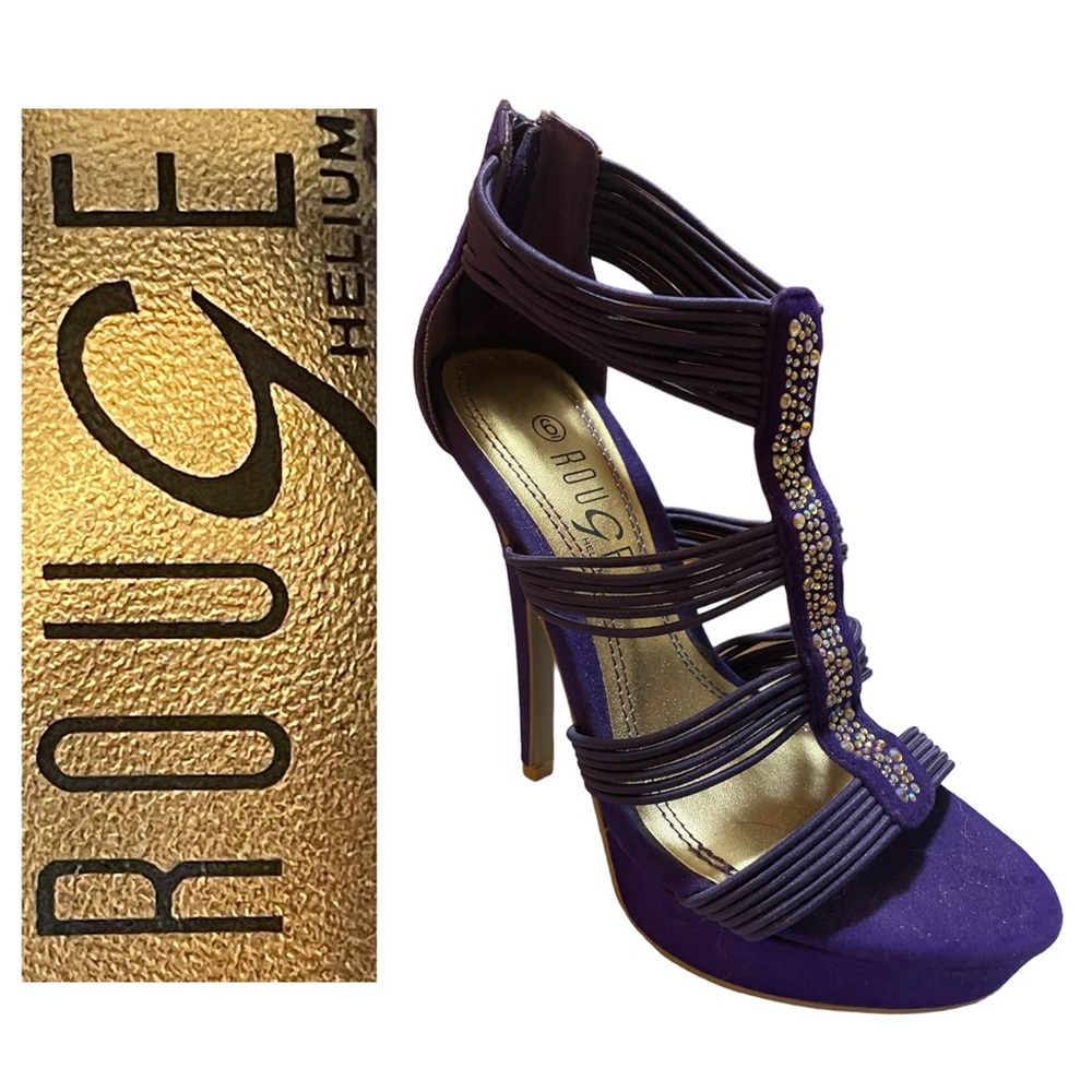 Purple Rhinestone Sandals - Picture 2 of 12